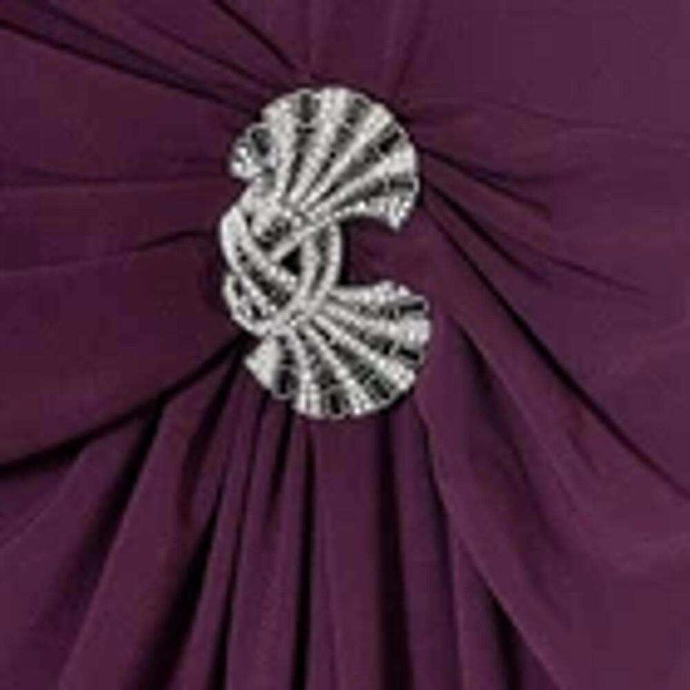 Lauren Ralph Lauren Plum Purple Ruched Sleeveless Rhinestone Maxi Dress Wmn's 10 - Picture 4 of 6